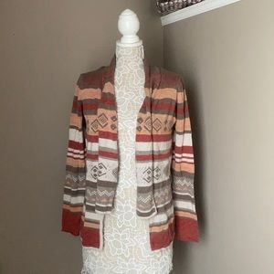 American Rag tribal print open sweater size small